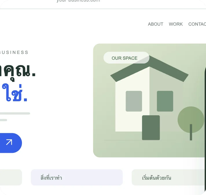 ภาพขยายรายละเอียดหน้าเว็บไซต์ธุรกิจ