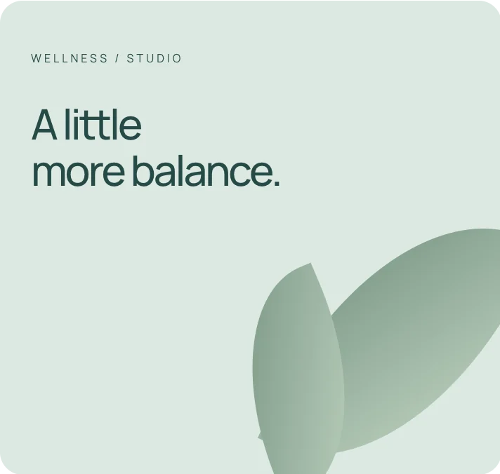 ตัวอย่างดีไซน์เว็บบริการโทนเขียวอ่อน ข้อความ A little more balance